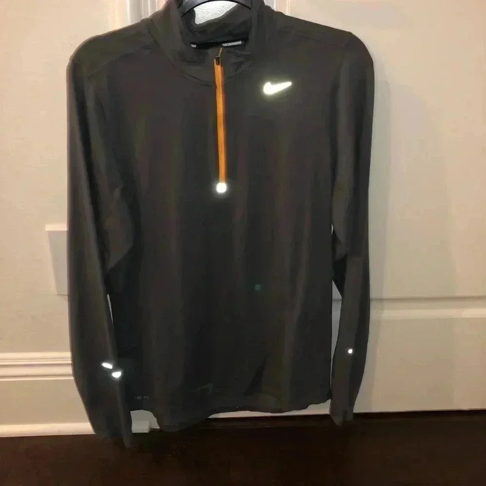 Grey Nike Half Zip w/ Orange Zipper - Picture 2 of 4